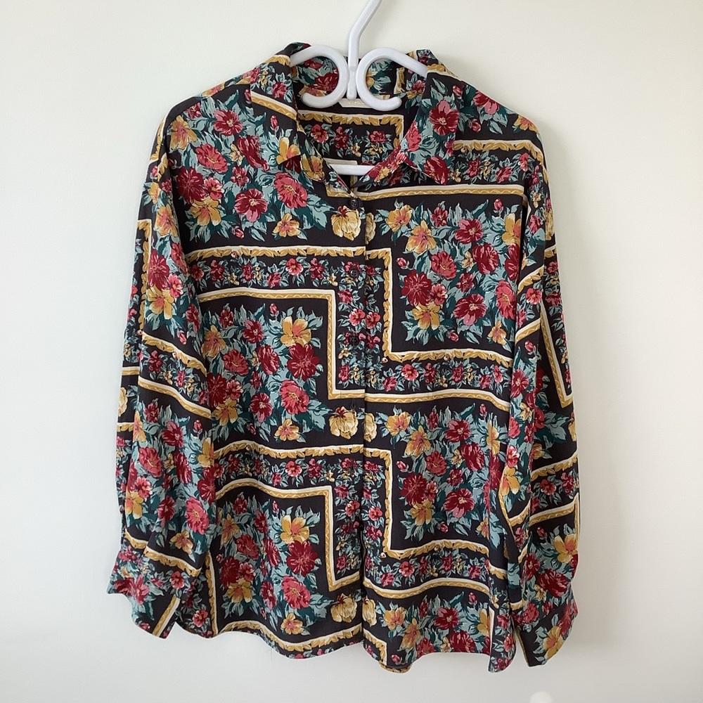Ray Cassin floral vintage print shirt Japan brand free size